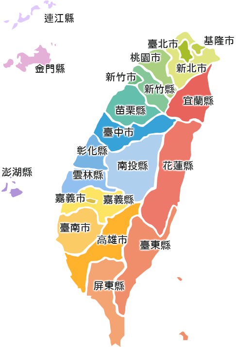 the map of Taiwan